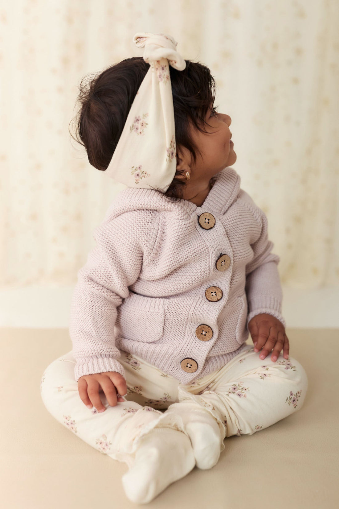 Organic Cotton Headband - Goldie Bouquet Egret Childrens Headband from Jamie Kay Australia