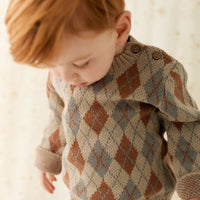 Enzo Jumper - Enzo Jacquard Vintage Taupe Childrens Jumper from Jamie Kay Australia