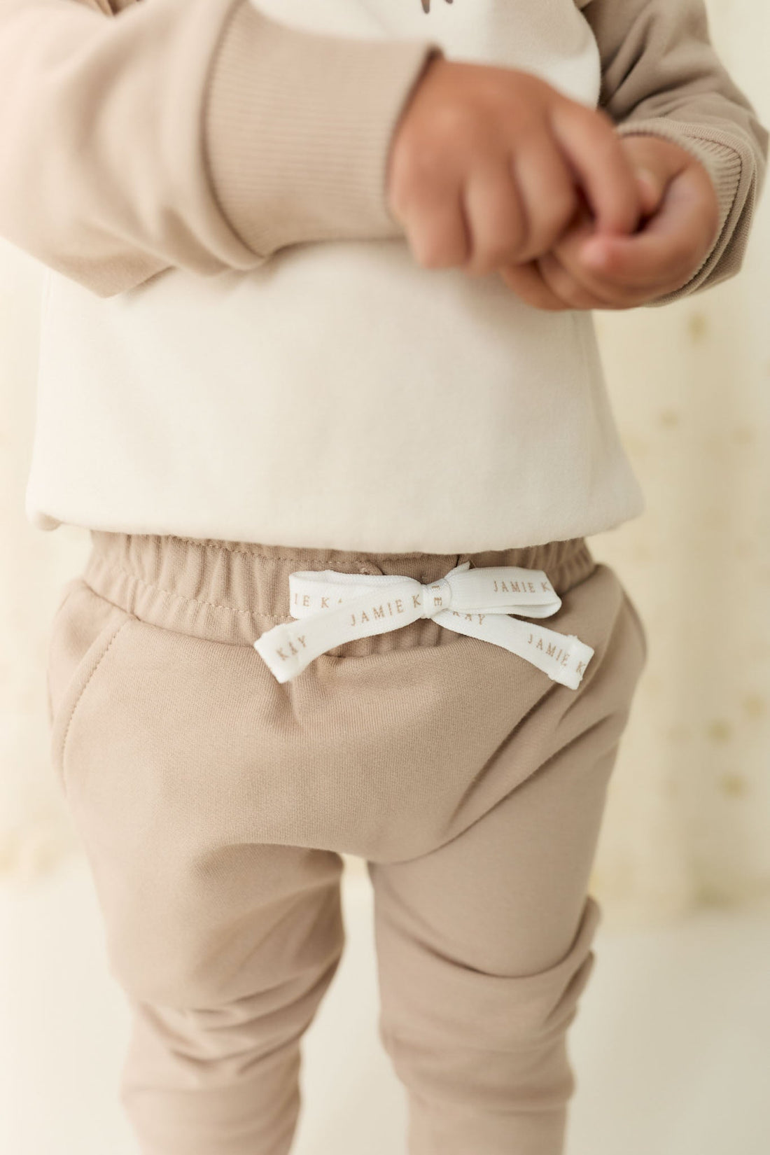 Organic Cotton Morgan Track Pant - Vintage Taupe Childrens Pant from Jamie Kay Australia