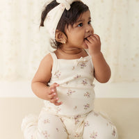 Organic Cotton Bridget Singlet Bodysuit - Goldie Bouquet Egret Childrens Bodysuit from Jamie Kay Australia