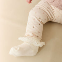 Organic Cotton Everyday Legging - Ditsy Berry Rose Childrens Legging from Jamie Kay Australia