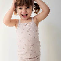 Organic Cotton Fine Rib Elisa Bike Short - Petite Fleur Violet Childrens Short from Jamie Kay Australia