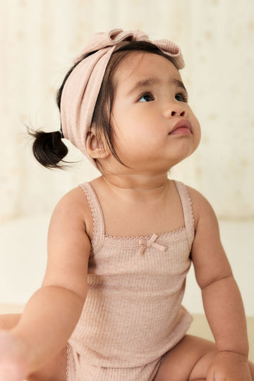 Organic Cotton Modal Singlet Bodysuit - Dusky Rose Marle Childrens Bodysuit from Jamie Kay Australia