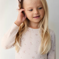 Organic Cotton Fine Rib Long Sleeve Top - Petite Fleur Violet Childrens Top from Jamie Kay Australia