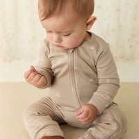 Organic Cotton Reese Zip Onepiece - Set Sail Vintage Taupe Childrens Onepiece from Jamie Kay Australia