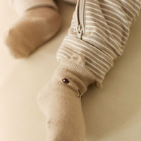 George Bear Ankle Sock - Vintage Taupe Childrens Sock from Jamie Kay Australia