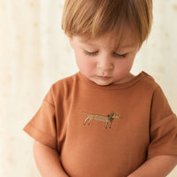 Pima Cotton Eddie T-Shirt - Spiced Cosy Basil Childrens Top from Jamie Kay Australia