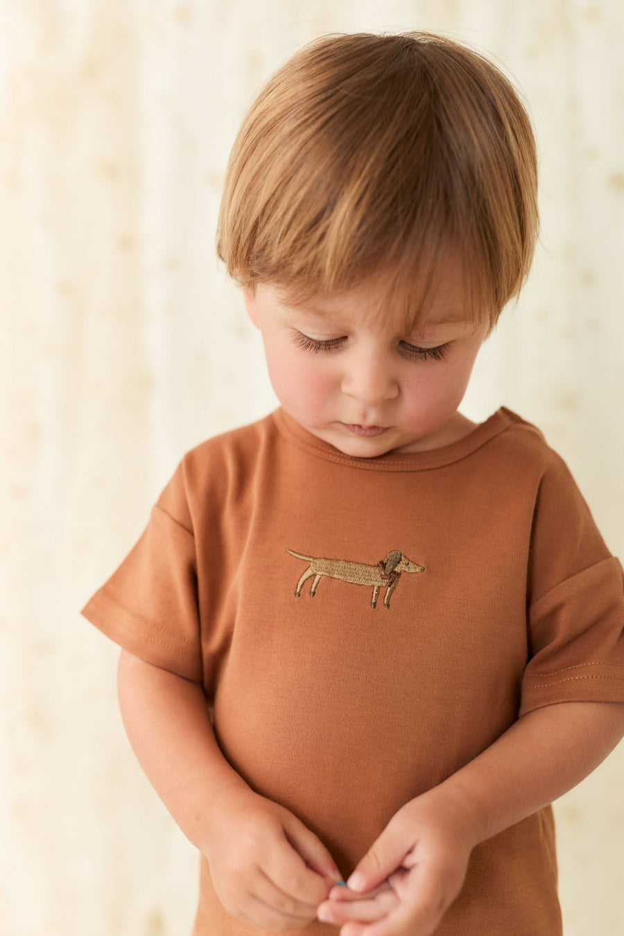 Pima Cotton Eddie T-Shirt - Spiced Cosy Basil Childrens Top from Jamie Kay Australia