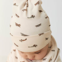 Organic Cotton Knot Beanie - Avion Shell Childrens Hat from Jamie Kay Australia