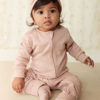 Pima Cotton Frankie Zip Onepiece - Dusky Rose Marle Childrens Onepiece from Jamie Kay Australia