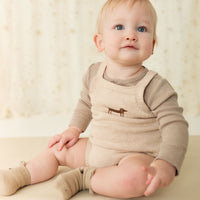 Ethan Playsuit - Oatmeal Marle Cosy Basil Childrens Playsuit from Jamie Kay Australia