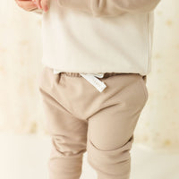 Organic Cotton Morgan Track Pant - Vintage Taupe Childrens Pant from Jamie Kay Australia