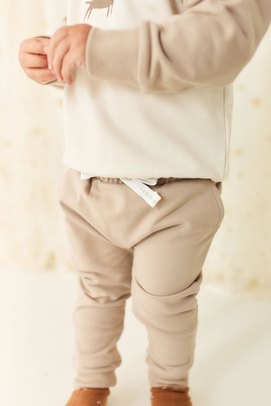 Organic Cotton Morgan Track Pant - Vintage Taupe Childrens Pant from Jamie Kay Australia