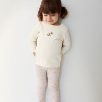 Organic Cotton Fine Rib Everyday Legging - Petite Fleur Violet Childrens Legging from Jamie Kay Australia