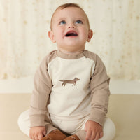 Organic Cotton Tao Sweatshirt Onepiece - Vintage Taupe Cosy Basil Childrens Onepiece from Jamie Kay Australia