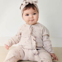 Organic Cotton Fine Rib Melanie Onepiece - Petite Fleur Violet Childrens Onepiece from Jamie Kay Australia