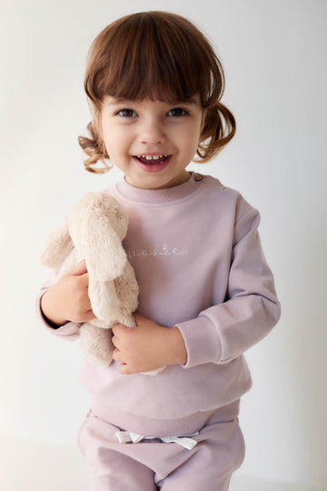 Organic Cotton Jalen Oversized Jumper - Heather Haze Childrens Sweatshirt from Jamie Kay Australia