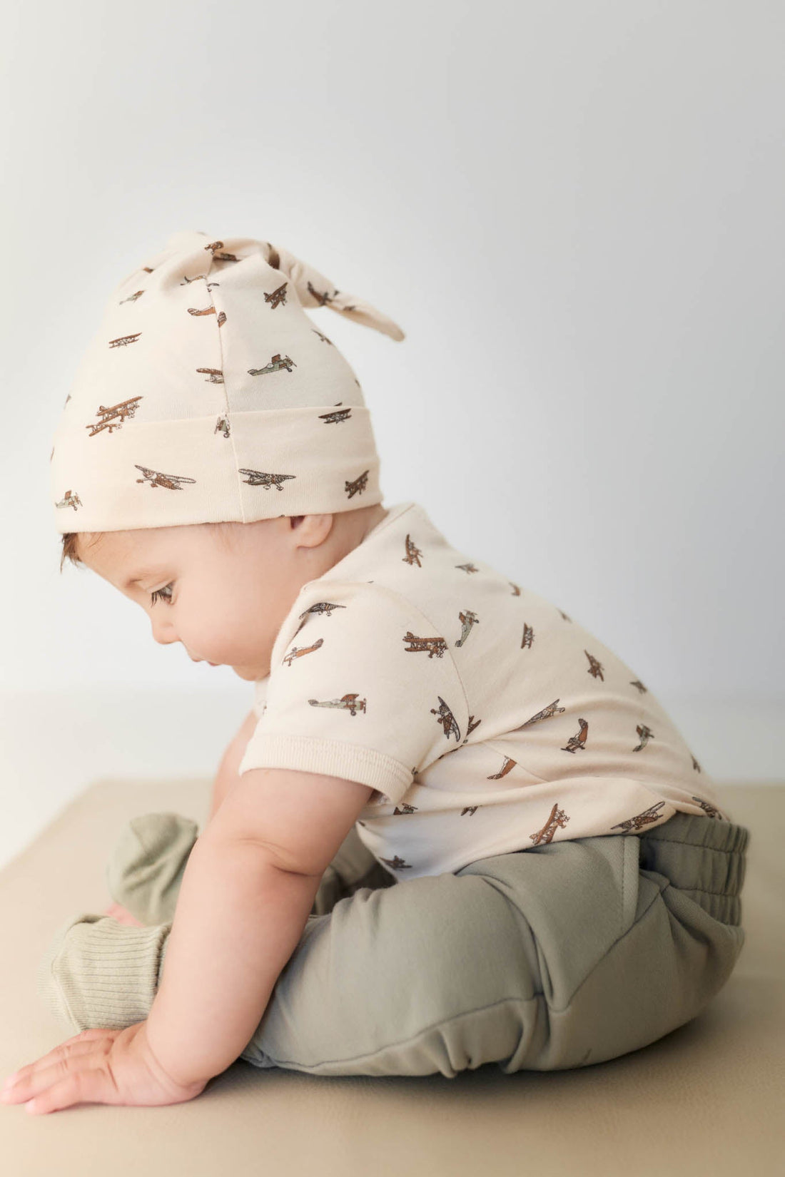 Organic Cotton Hudson Short Sleeve Bodysuit - Avion Shell Childrens Bodysuit from Jamie Kay Australia