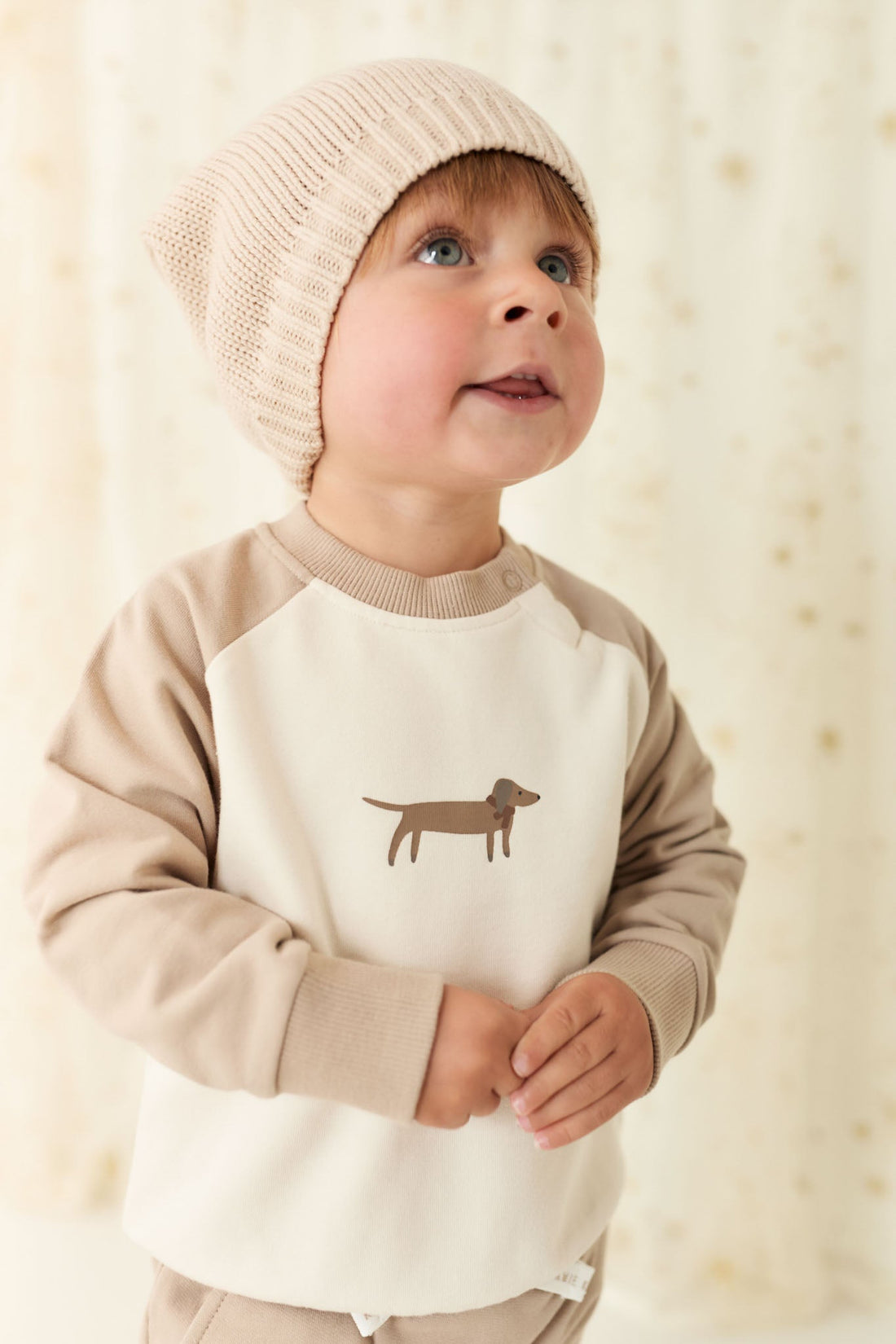 Organic Cotton Tao Sweatshirt - Vintage Taupe Cosy Basil Childrens Sweatshirt from Jamie Kay Australia