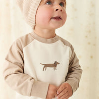 Organic Cotton Tao Sweatshirt - Vintage Taupe Cosy Basil Childrens Sweatshirt from Jamie Kay Australia