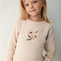 Audrey Knitted Jumper - Oatmeal Marle Petite Goldie Childrens Jumper from Jamie Kay Australia