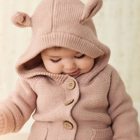 Sebastian Knitted Cardigan/Jacket - Dusky Rose Marle Childrens Cardigan from Jamie Kay Australia