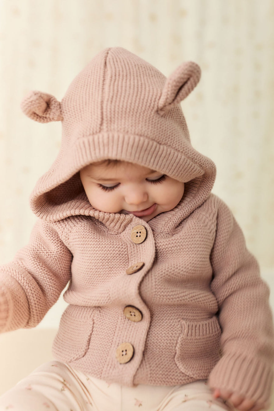 Sebastian Knitted Cardigan/Jacket - Dusky Rose Marle Childrens Cardigan from Jamie Kay Australia