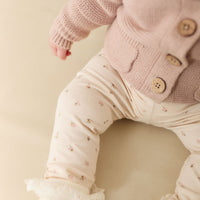 Organic Cotton Everyday Legging - Ditsy Berry Rose Childrens Legging from Jamie Kay Australia