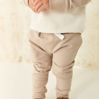 Organic Cotton Morgan Track Pant - Vintage Taupe Childrens Pant from Jamie Kay Australia