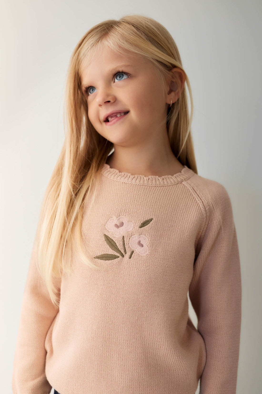 Audrey Knitted Jumper - Dusky Rose Petite Goldie Childrens Jumper from Jamie Kay Australia