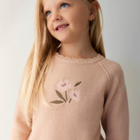 Audrey Knitted Jumper - Dusky Rose Petite Goldie Childrens Jumper from Jamie Kay Australia