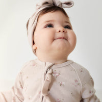 Organic Cotton Fine Rib Melanie Onepiece - Petite Fleur Violet Childrens Onepiece from Jamie Kay Australia