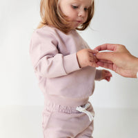 Organic Cotton Morgan Track Pant - Heather Haze Childrens Pant from Jamie Kay Australia