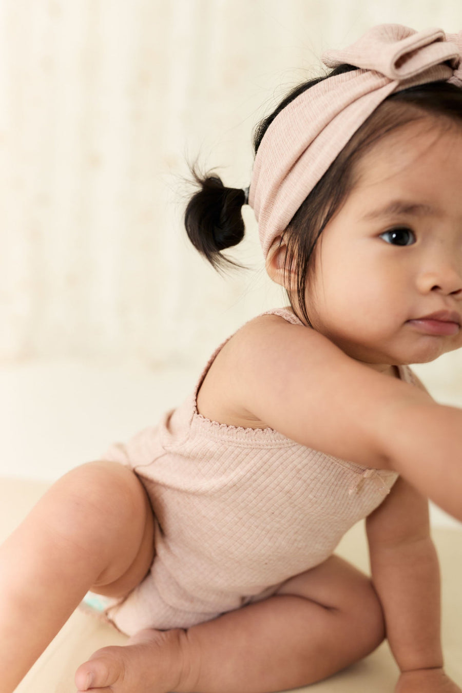 Organic Cotton Modal Headband - Dusky Rose Marle Childrens Headband from Jamie Kay Australia