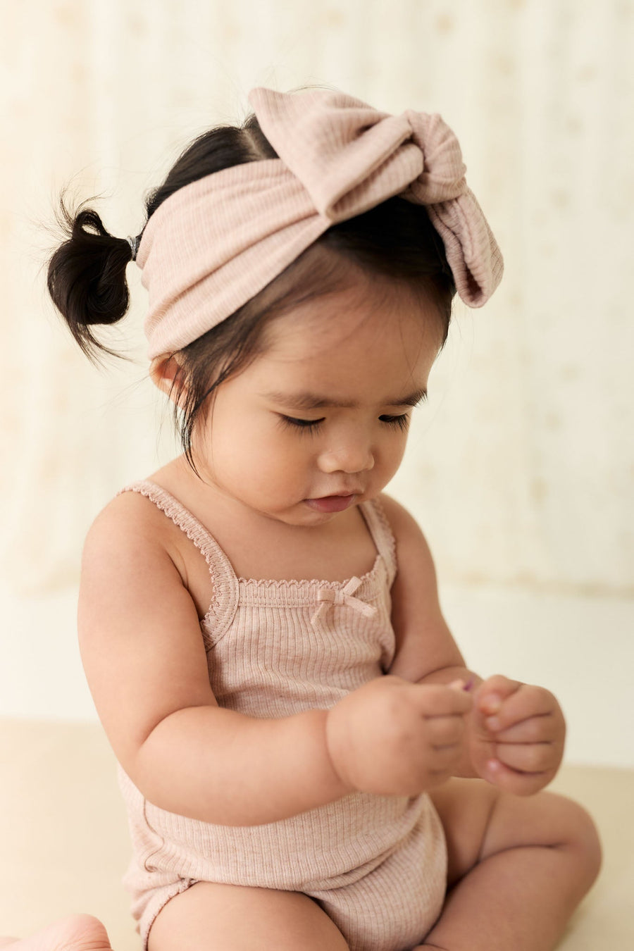 Organic Cotton Modal Headband - Dusky Rose Marle Childrens Headband from Jamie Kay Australia