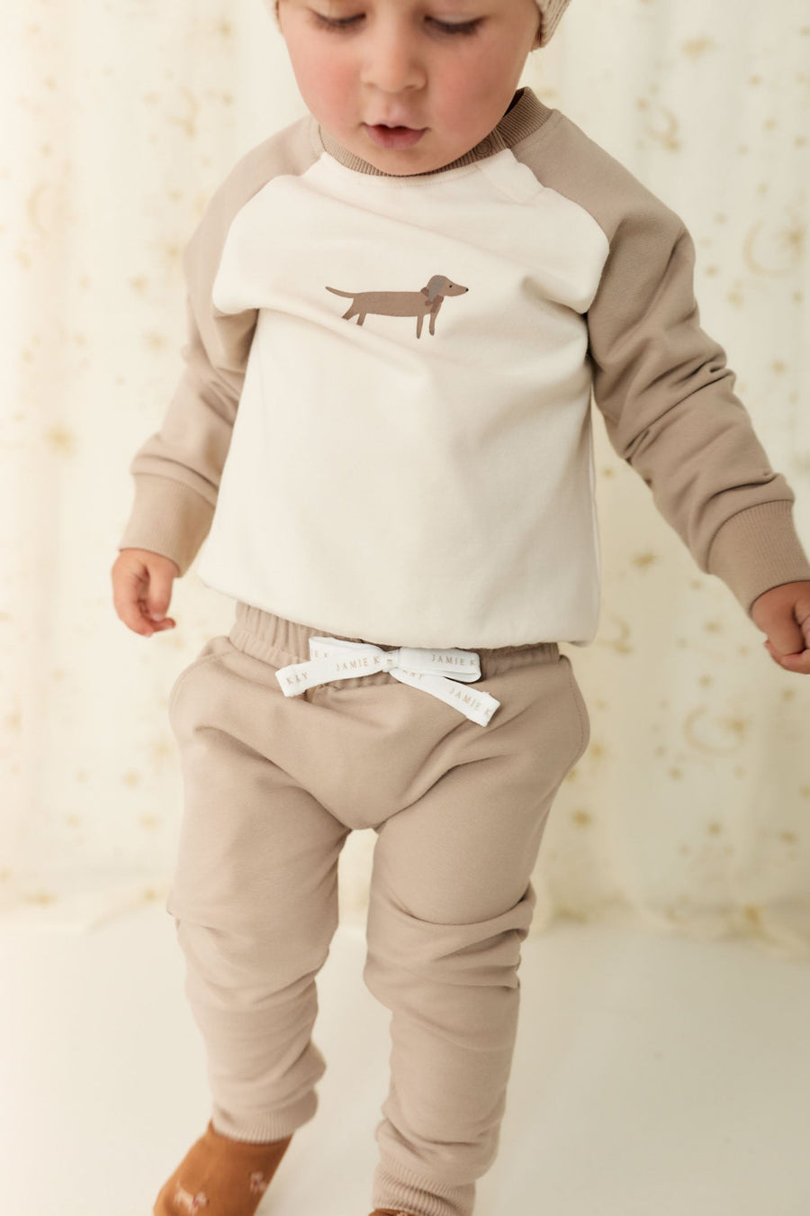 Organic Cotton Morgan Track Pant - Vintage Taupe Childrens Pant from Jamie Kay Australia