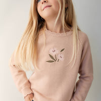 Audrey Knitted Jumper - Dusky Rose Petite Goldie Childrens Jumper from Jamie Kay Australia