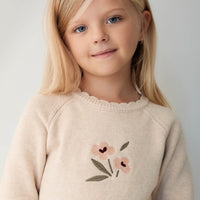 Audrey Knitted Jumper - Oatmeal Marle Petite Goldie Childrens Jumper from Jamie Kay Australia