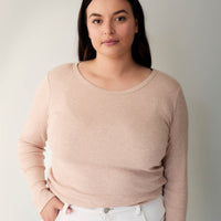 Organic Cotton Modal Womens Long Sleeve Top - Dusky Rose Marle Childrens Womens Top from Jamie Kay Australia