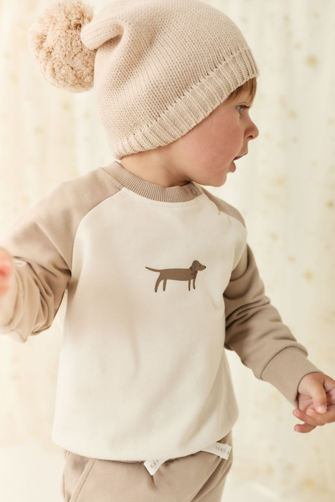 Organic Cotton Tao Sweatshirt - Vintage Taupe Cosy Basil Childrens Sweatshirt from Jamie Kay Australia