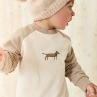 Organic Cotton Tao Sweatshirt - Vintage Taupe Cosy Basil Childrens Sweatshirt from Jamie Kay Australia