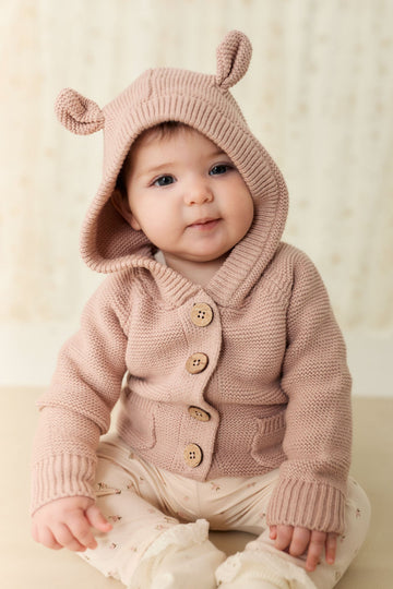 Sebastian Knitted Cardigan/Jacket - Dusky Rose Marle Childrens Cardigan from Jamie Kay Australia