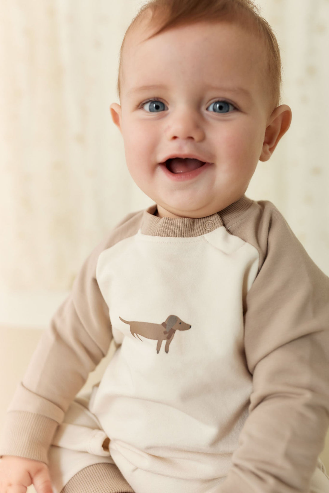 Organic Cotton Tao Sweatshirt Onepiece - Vintage Taupe Cosy Basil Childrens Onepiece from Jamie Kay Australia