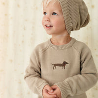 Ethan Jumper - Vintage Taupe Cosy Basil Childrens Jumper from Jamie Kay Australia