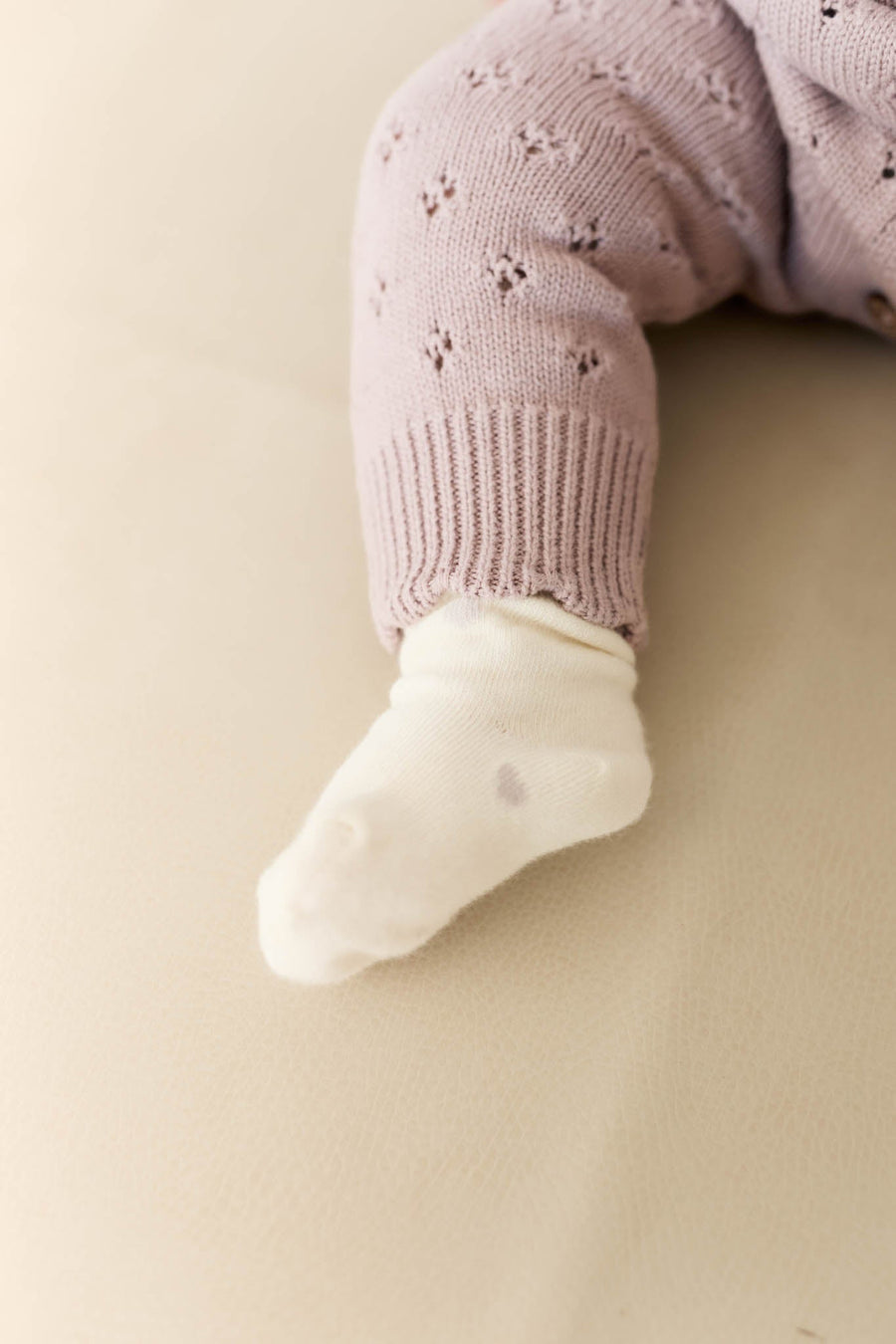 Harlow Sock - Petite Heart Parchment Childrens Sock from Jamie Kay Australia