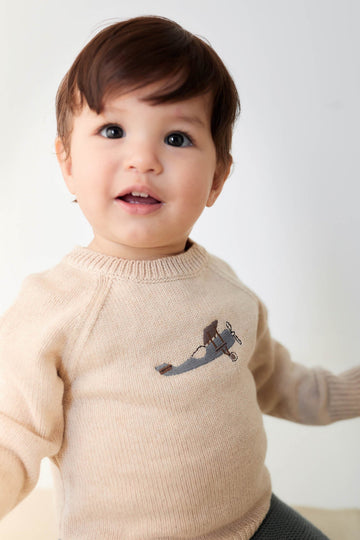 Ethan Jumper - Oatmeal Marle Avion Childrens Jumper from Jamie Kay Australia