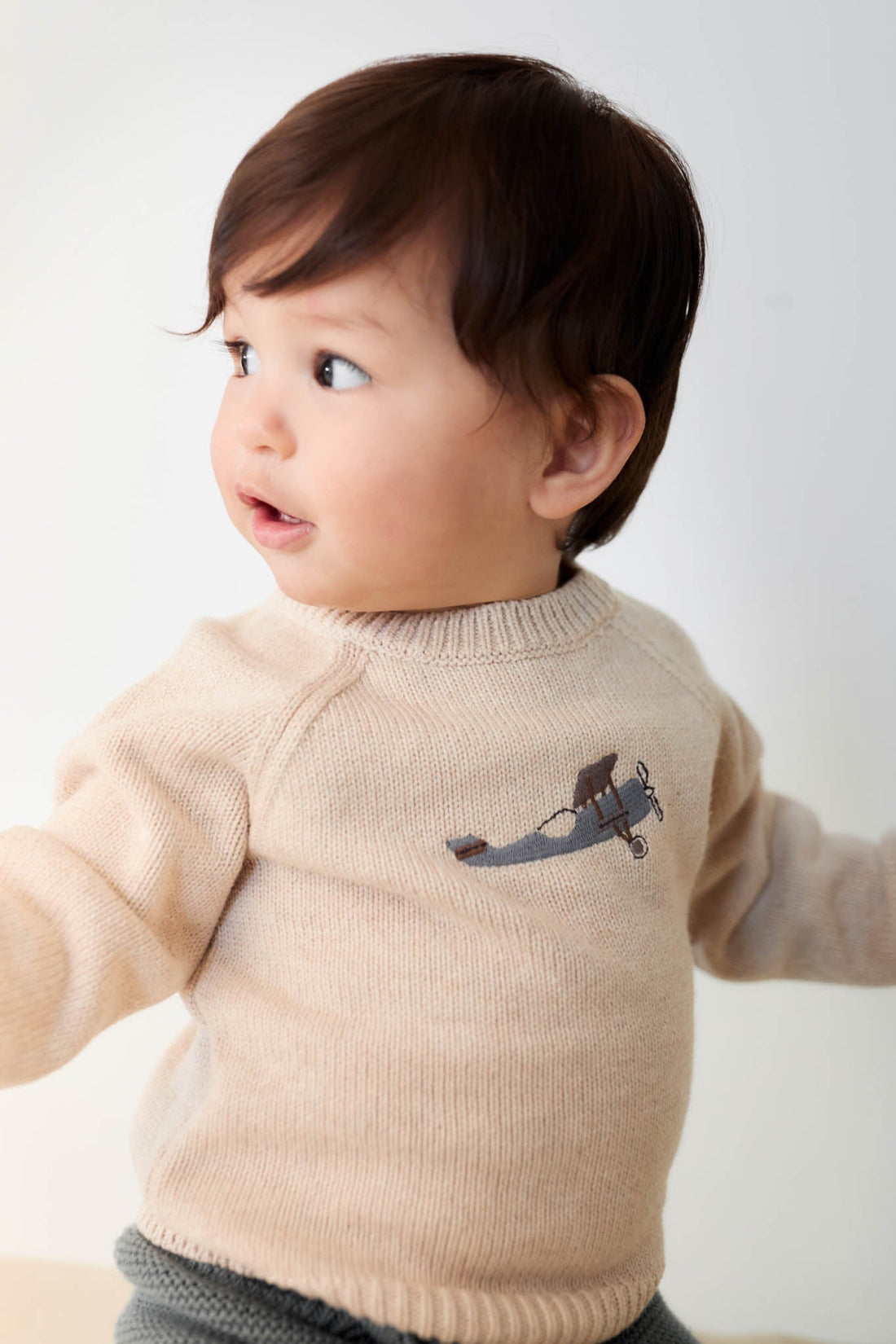 Ethan Jumper - Oatmeal Marle Avion Childrens Jumper from Jamie Kay Australia