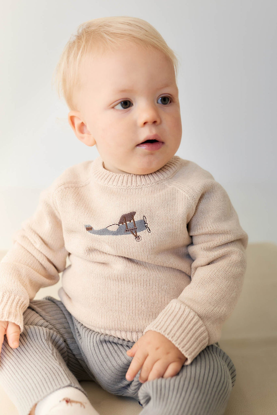 Ethan Jumper - Oatmeal Marle Avion Childrens Jumper from Jamie Kay Australia