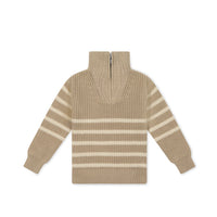 Jack Zip Jumper - Lenny Stripe Fawn Childrens Jumper from Jamie Kay Australia