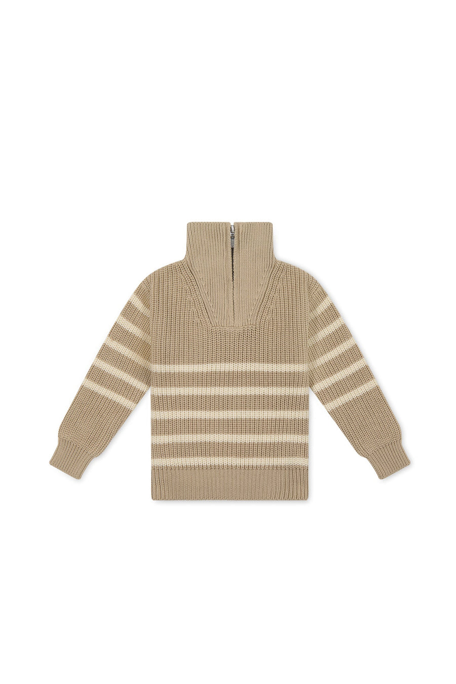 Jack Zip Jumper - Lenny Stripe Fawn Childrens Jumper from Jamie Kay Australia